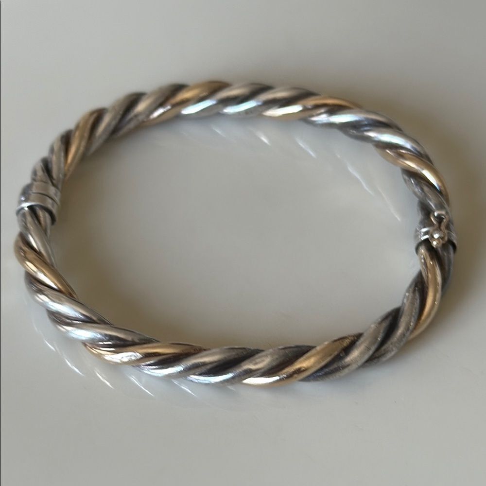 14k gold/sterling silver coiled bracelet